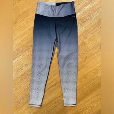 Blue Alpha High Waist Geometric Ombré Leggings Workout Sz Medium